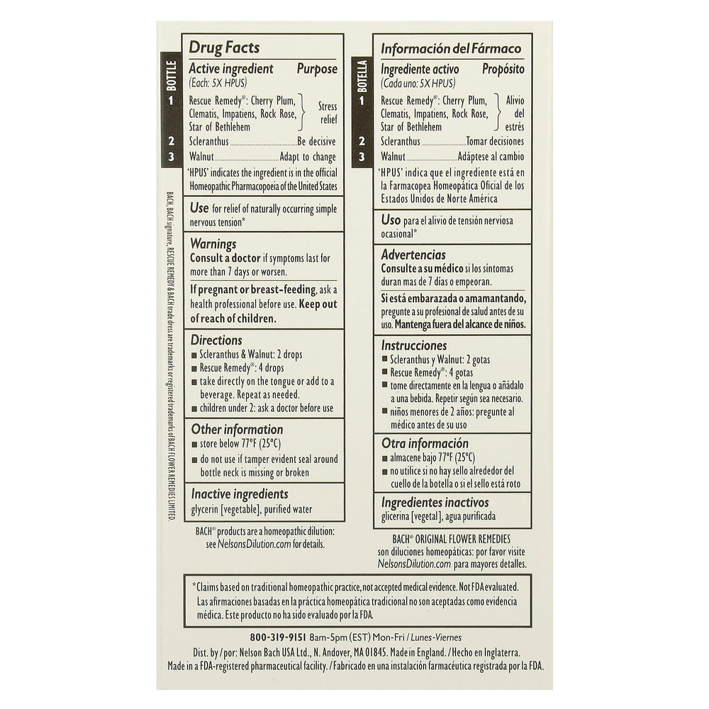 Bach, Original Flower Remedies, дорожный набор, готовый к употреблению, 3 пипетки, 10 мл (0,35 жидк. унц.)