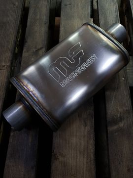 Выхлопная бочка Magnaflow style выходы 57мм, длина 355мм (центр-центр)