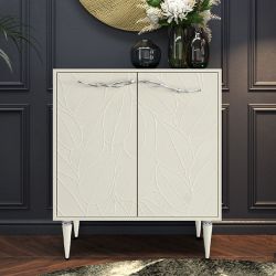 Комод Арт Колор leaves Классик Сильвер с 2 полками Кремовый белый