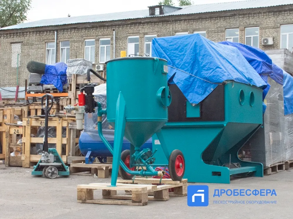 Пескоструйный аппарат PST-PS-160-3 с рукавом TWIN 20 метров с шиберным дозатором