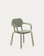 Уличный стул Brai с подлокотниками из оцинкованной стали бирюзового цвета