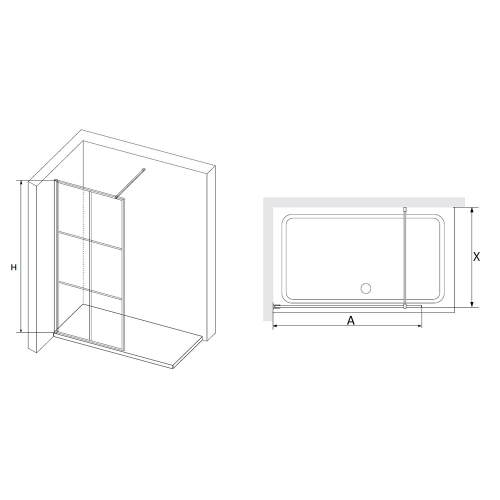 Душевая перегородка RGW WA-11B (Прозрачное, 1100)