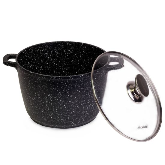Кастрюля 6,2 л. из литого алюминия Kamille KM 4407 с мраморным покрытием