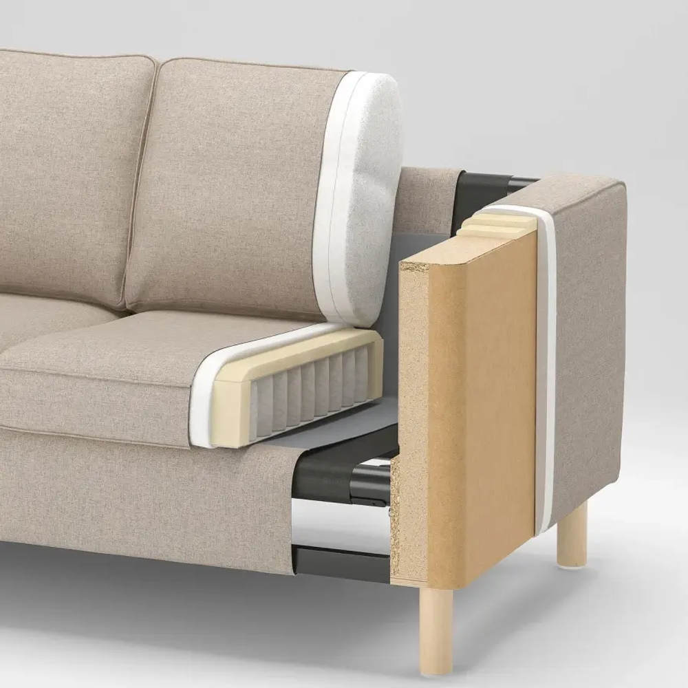 3-местный диван с оттоманкой - IKEA PÄRUP/PARUP/ПЭРУП ИКЕА, бирюзовый
