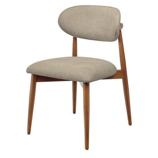 Стул Lucas 3 латте букле с ножками цвета орех