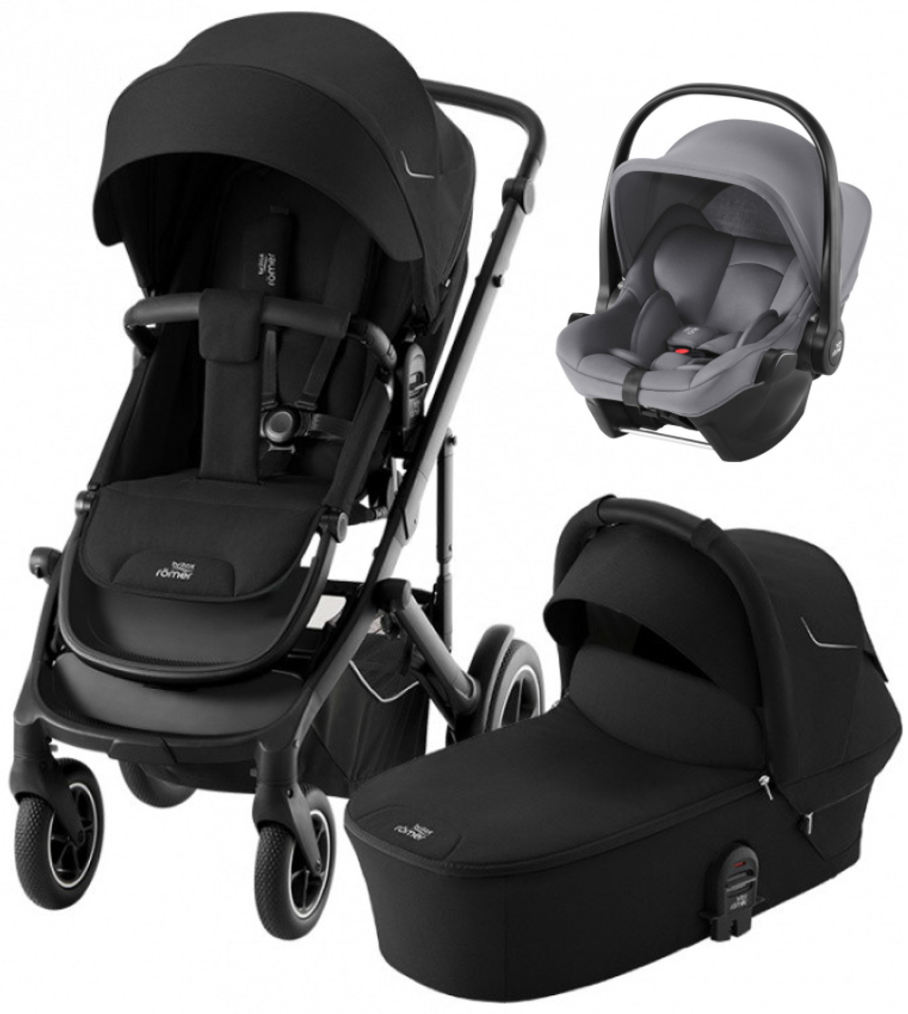 Коляска 3 в 1 Britax Roemer Smile 5Z и автокресло Baby-Safe Core Frost Grey Space Black