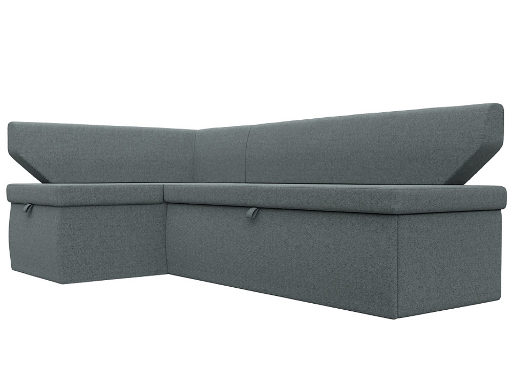 Диван кухонный угловой Омура левый угол, Амур 07 серый, Рогожка, 125898L