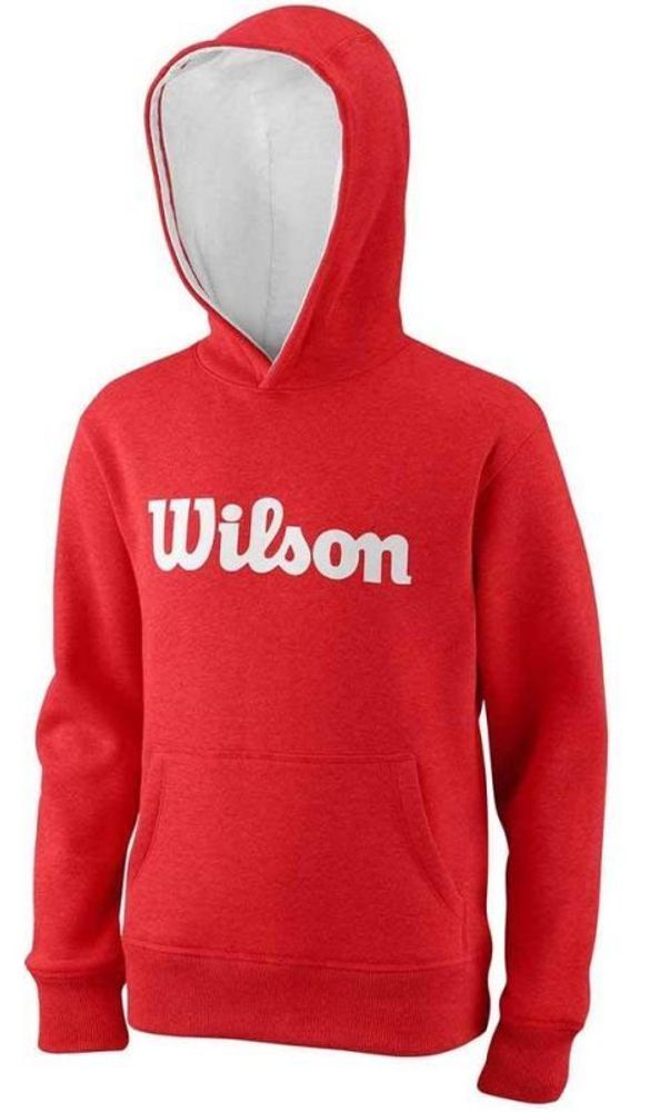 Кофта для мальчика теннисная Wilson Y Script Cotton PO Hoody - wilson red