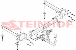 Фаркоп Steinhof A-058 для Audi A8 в т.ч. Quattro, в т.ч. S8 11/2002-02/2010(паспорт и сертификат в комплекте)(без электрики)