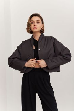 Куртка с объемными рукавами цвета графит