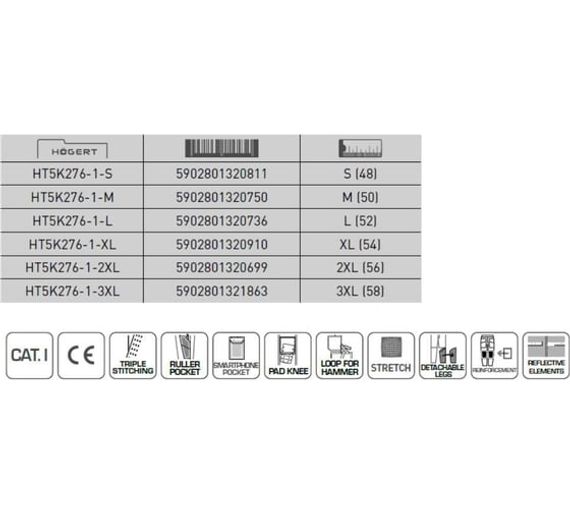 Брюки рабочие бежевые EDGAR Högert, арт. HT5K276