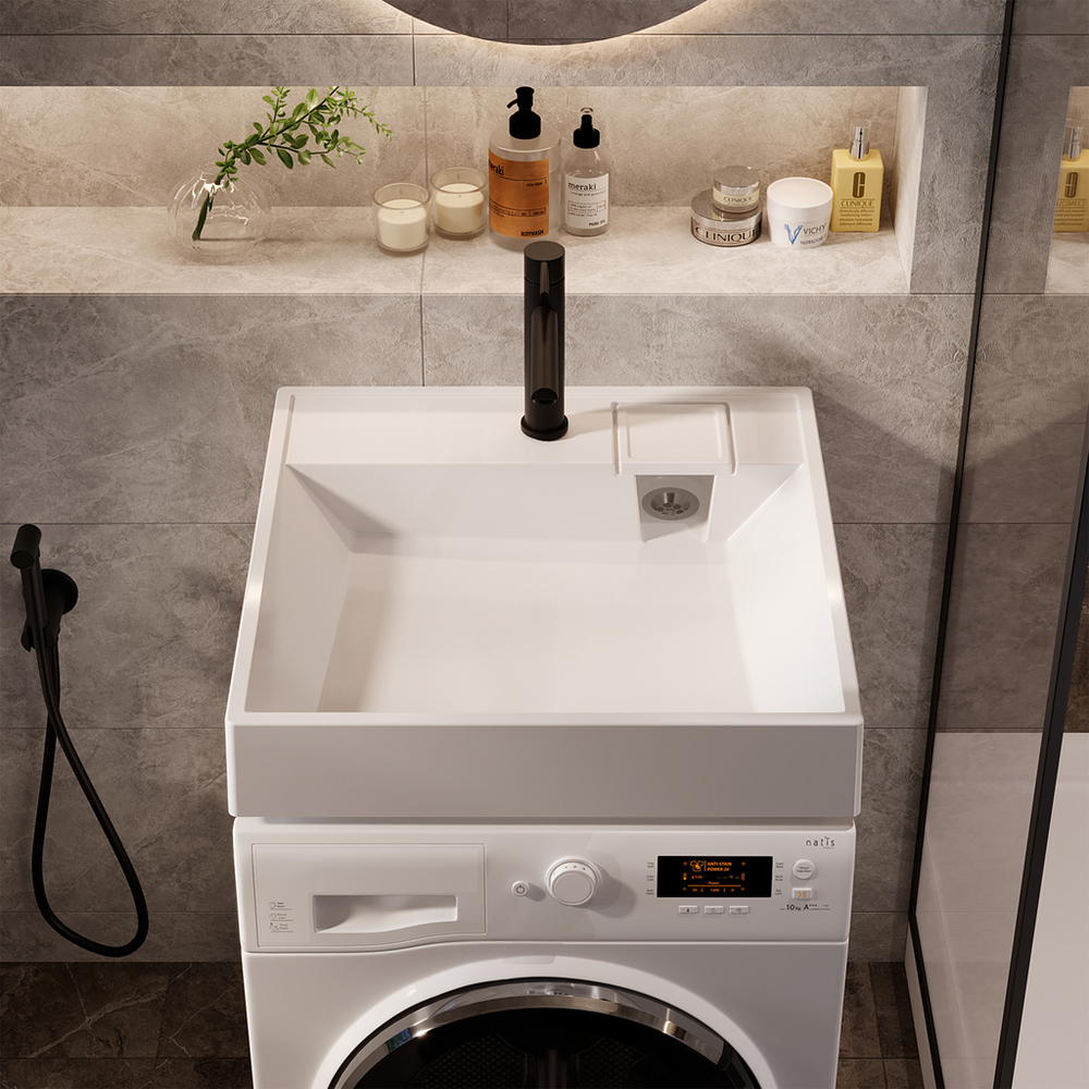 Раковина над стиральной машиной "ЛЕРОН" 60*60 ш*г, с кронштейнами (MIXLINE)