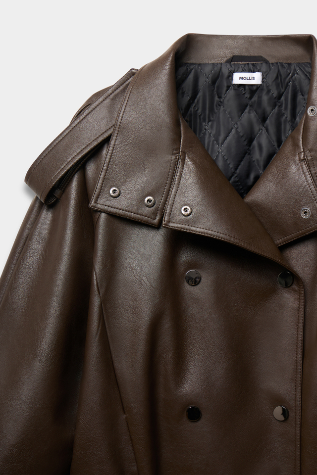 Куртка свободного силуэта из экокожи