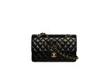 Сумка CHANEL Classic 11.12 из кожи ягнёнка с золотистой фурнитурой,черная