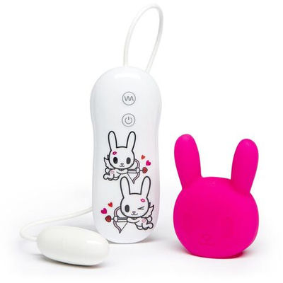 Розовый клиторальный стимулятор-зайчик SILICONE PURPLE BUNNY CLITORAL VIBRATOR (Цвет: розовый)