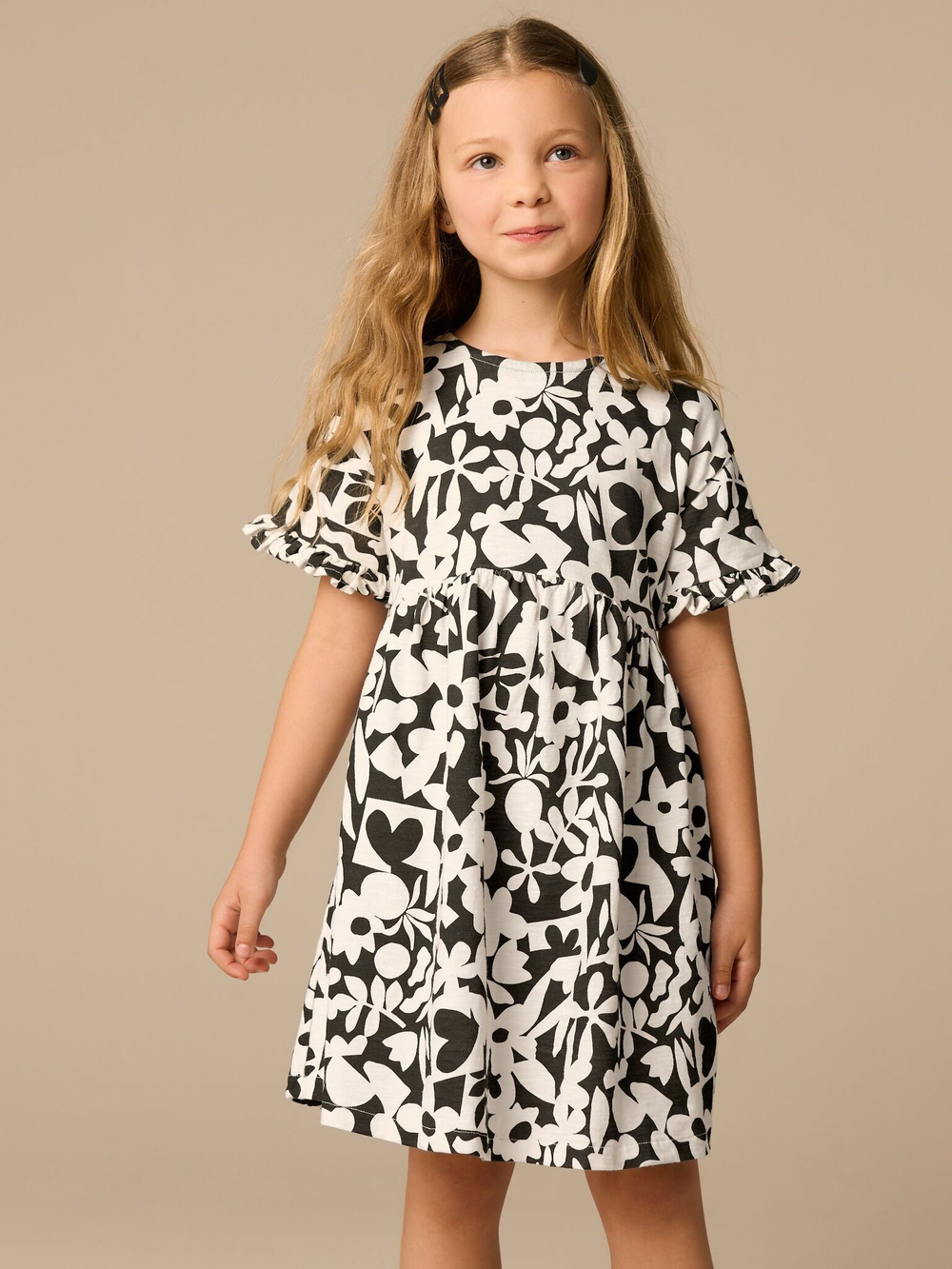 Платье для девочки Next E57-223, Белый, Черный