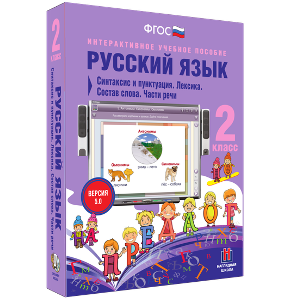Наглядная школа. Русский язык 2 класс. Синтаксис и пунктуация. Лексика. Состав слова. Части речи