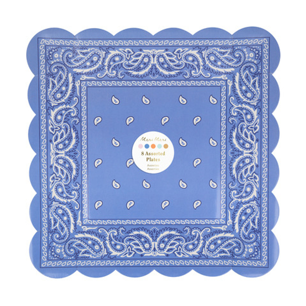 Тарелки квадратные "Ковбои" 8 шт (24 х 24 см)