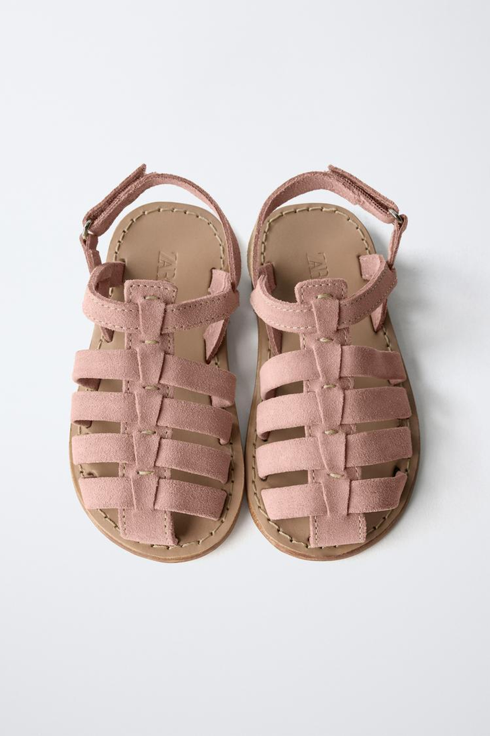 ZARA КОЖАНЫЕ САНДАЛИИ, РОЗОВЫЙ