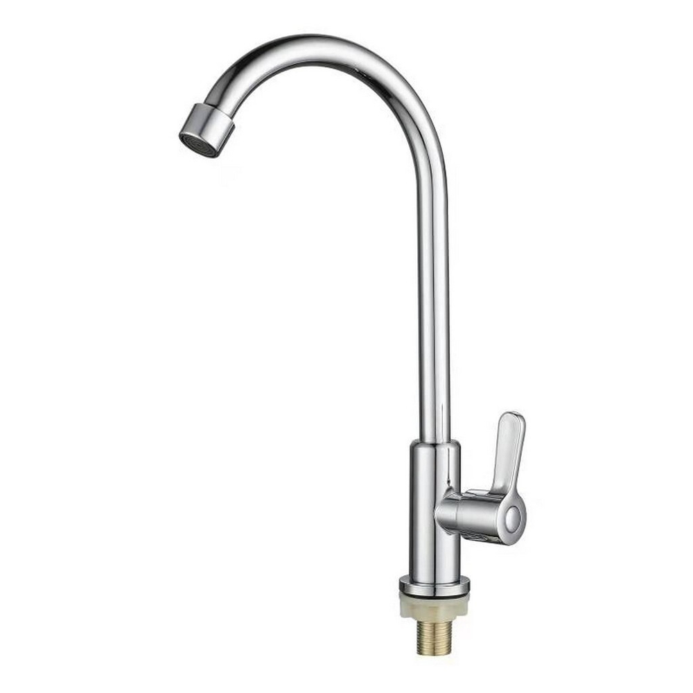 Смеситель для кухни 1/2 кер ПСМ-906-008 КОМПЛЕКТАЦИЯ тип Кр-ЦБА НЕРЖ, моно, п/гайку, б/подв. ХРОМ