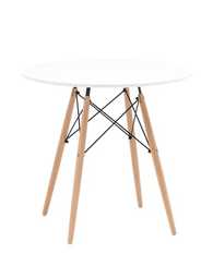 EAMES DSW D80, белый, столешница МДФ, ножки метал, массив бука
