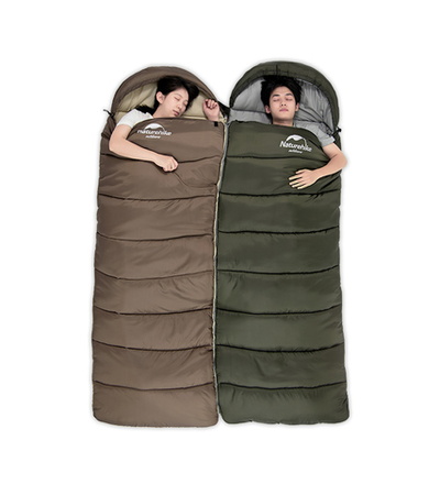Спальный мешок Naturehike U Series Двойной хлопок осень-зима коричневый U250, 6927595767207