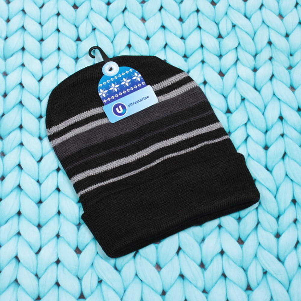 Шапка мужская зимняя утепленная «Ультрамарин TEPLO», микс 4 цвета, р. 58