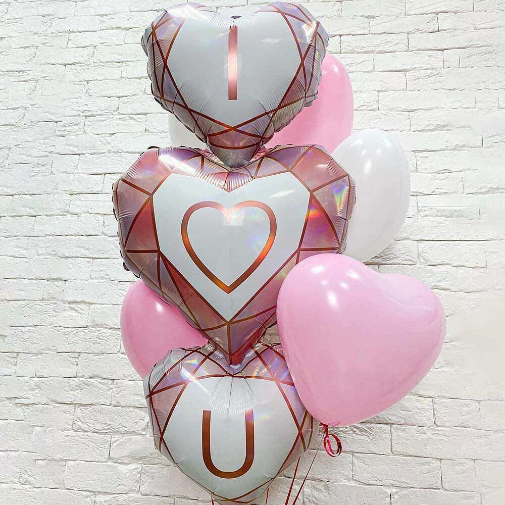 Композиция из шаров 3 сердца