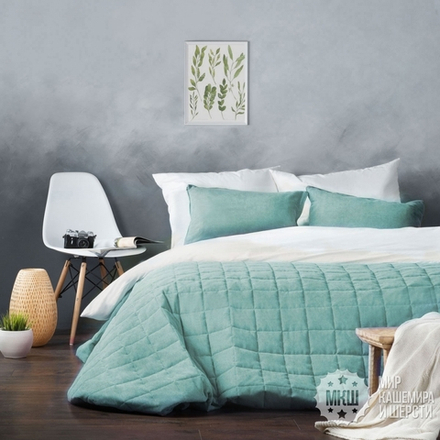 Покрывало СОФТ велюровое (арт. BL02-021-17) - небесно-голубой