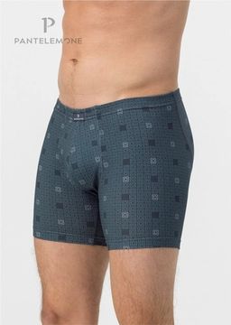 Трусы мужские боксеры удлинённые Pantelemone PMHL-1454, клетка зеленая