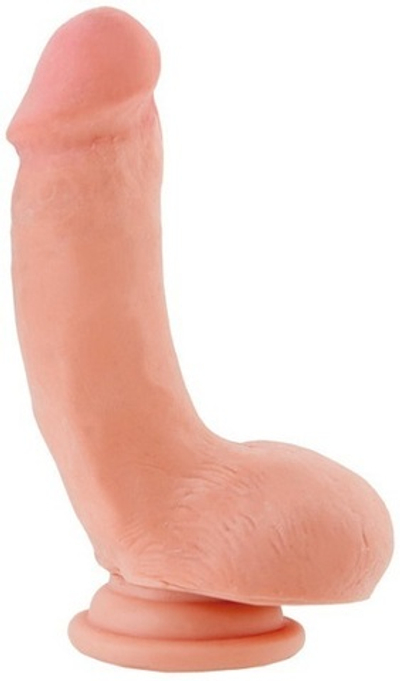 Телесный фаллоимитатор на присоске, 15 см