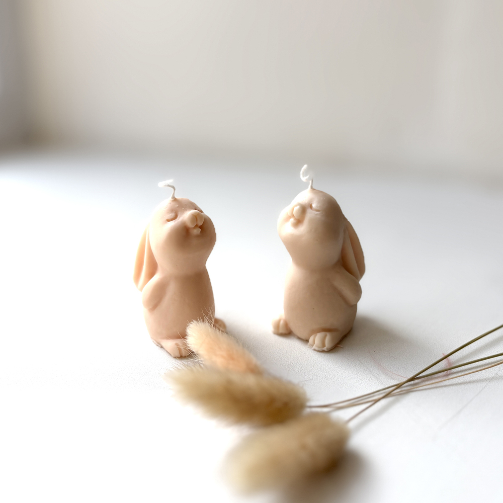 Свечи «2 зайца», композиция из 2 фигурок