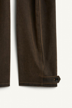 ZARA БРЮКИ СО СРЕДНЕЙ ПОСАДКОЙ, КОРИЧНЕВЫЙ