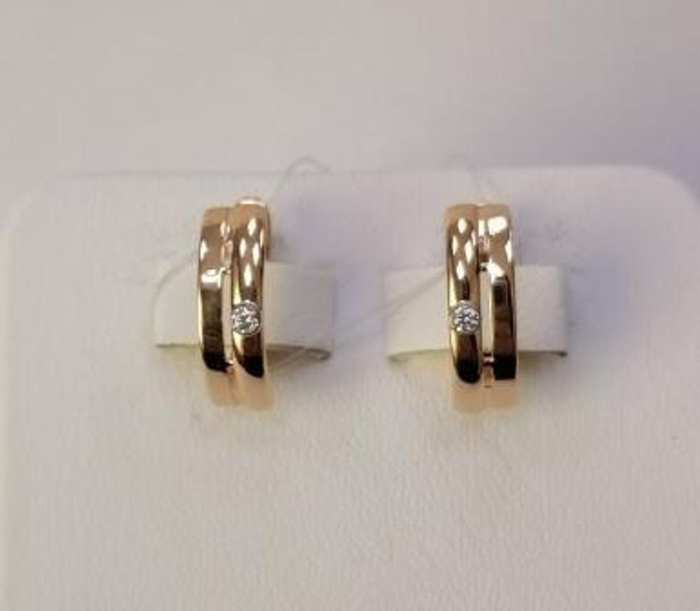 Серьги из золота с фианитами