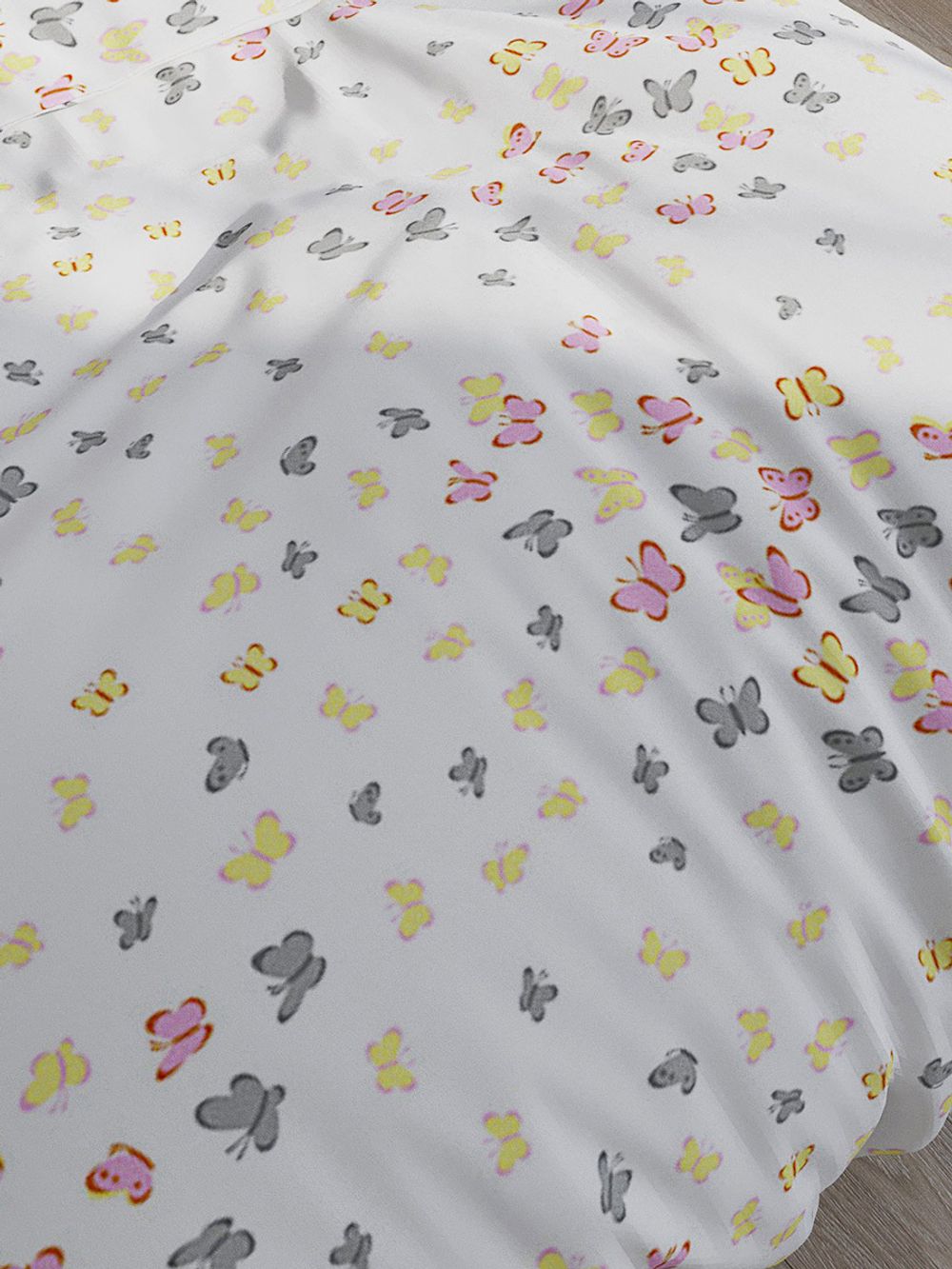 Постельное белье бязь Сказка "Бабочки фиолетовые" 1,5-сп наволочка 50х70 1шт Простынь на резинке 90x200 см пододеяльник 145х205