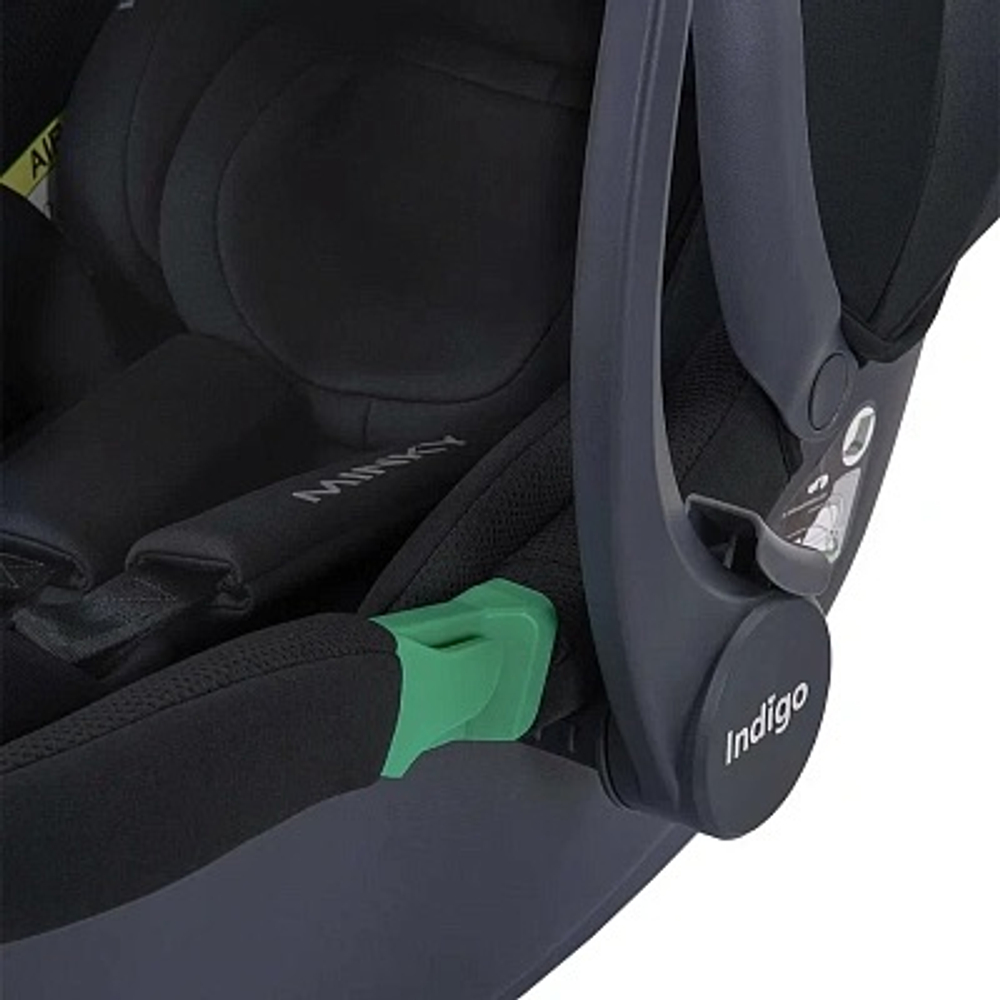 Автолюлька Indigo Minky I-Size с базой 0+ (40-87см) черный