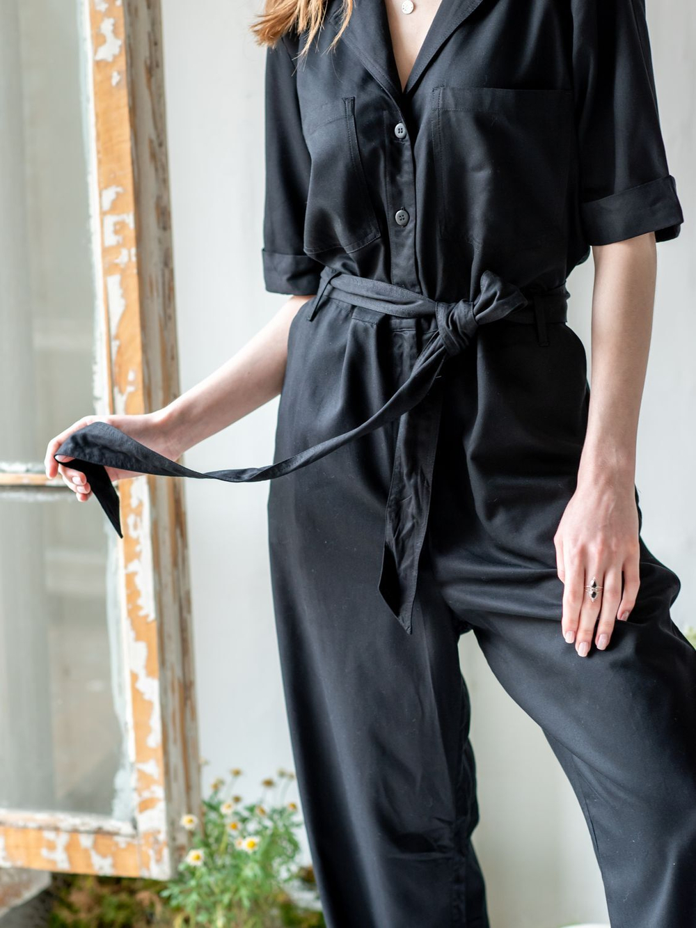 Комбинезон из вискозы (черный)