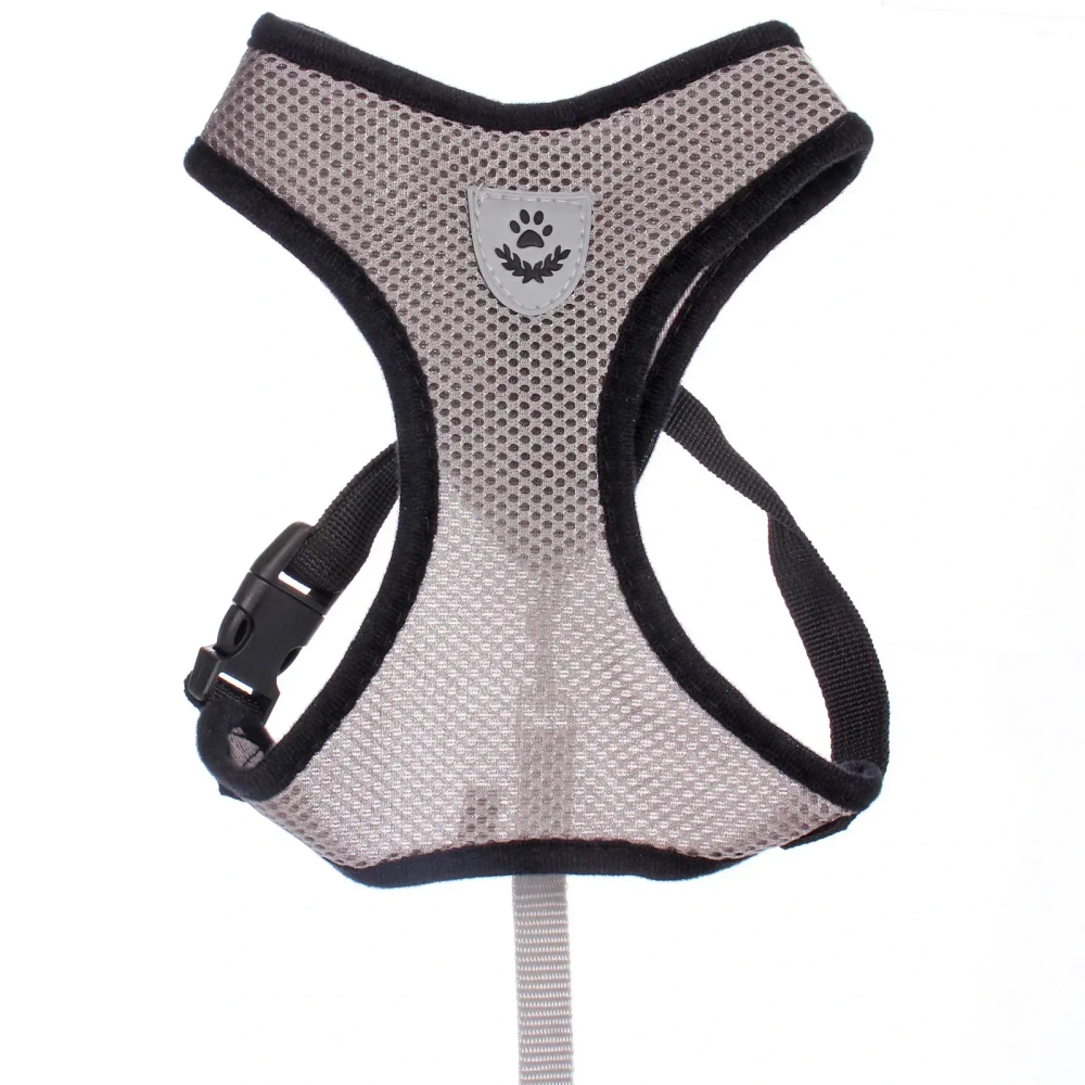 Шлейка с поводком 118см «Sweet puppy» размер L, цвет серый