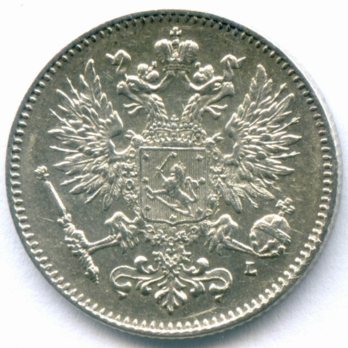 50 пенни 1911 год (L). Россия для Финляндии. XF+