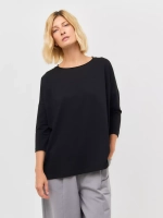 Лонгслив оверсайз с рукавом 3/4 черный