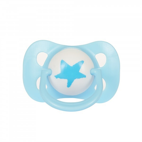 Соска-пустышка латексная адаптированной формы 1 шт. ПОМА, голубой
