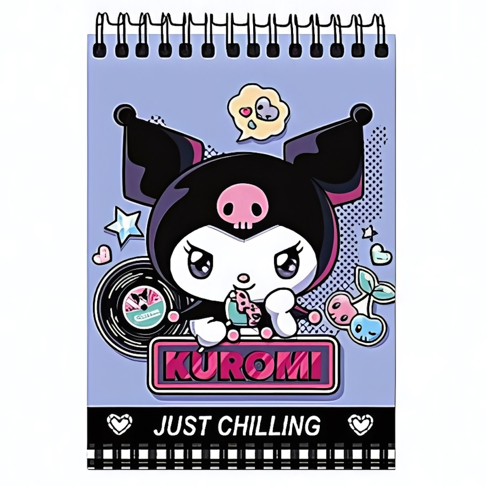 Блокнот А6 56л. клет. "Куроми" на скрепке,гелев.наполнение, глиттер внутри, морозостойкий (Центрум)