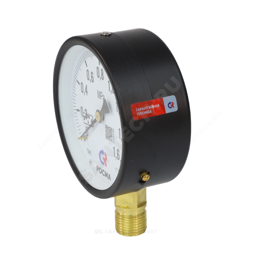 Манометр ТМ-510Р.00 радиальный Дк100мм 0-0,1 МПа кл.1,5 G1/2" Росма 00000006831