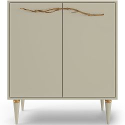 Комод Арт Колор matte Классик Голд с 2 полками Серый шелк матовый