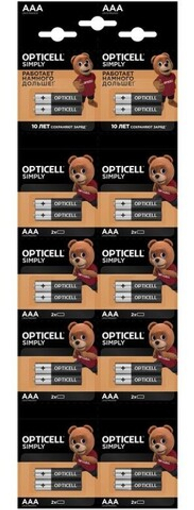 Батарейки Opticell Simply LR03 к-т 2Х10шт отр.наб 1/12
