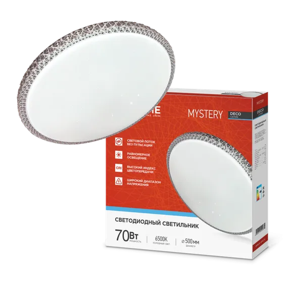 Светильник светодиодный серии DECO MYSTERY 70Вт 230В 6500К 6300Лм 500х73мм IN HOME