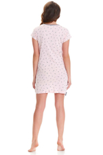 Нежно-розовая сорочка с цветочным принтом (Размер: S) (Цвет: нежно-розовый)