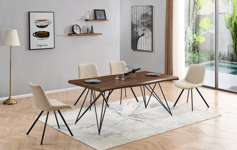 Стол T-1078 орех/матовый черный