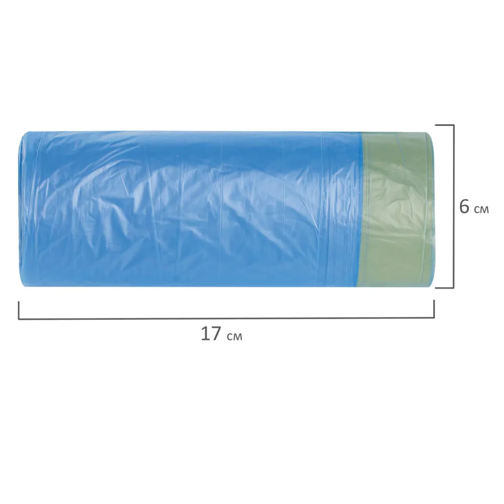 Мешки для мусора с завязками 30 л, синие, в рулоне 20 шт., прочные, ПНД 12 мкм, 50х60 см, LAIMA, 601395