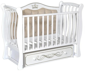 Кроватка детская Антел Luiza 333 (белый) универсальный маятник, ящик, автостенка, мягкая задняя стенка